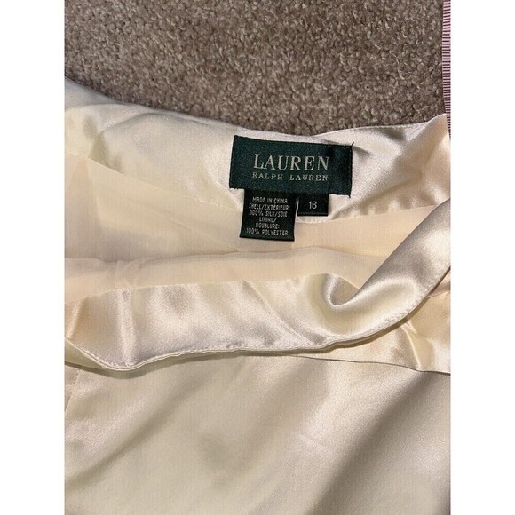 Lauren Ralph‎ Lauren Silk Ivory White Wide Leg Pants With Sash 16 - Picture 4 of 9